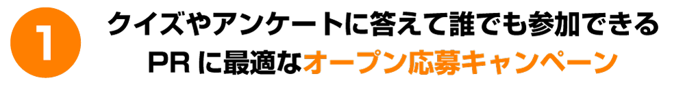 クイズやアンケートに答えて誰でも参加できるPRに最適なオープン応募キャンペーン